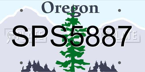 SPS5887 Oregon License Plate