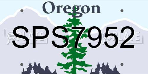 SPS7952 Oregon License Plate