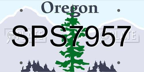 SPS7957 Oregon License Plate