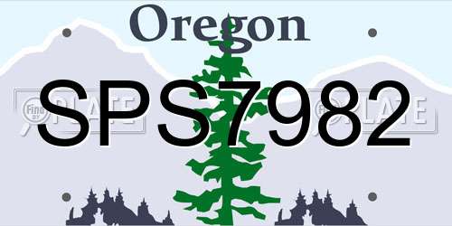 SPS7982 Oregon License Plate