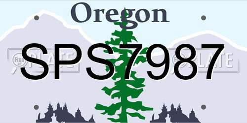 SPS7987 Oregon License Plate