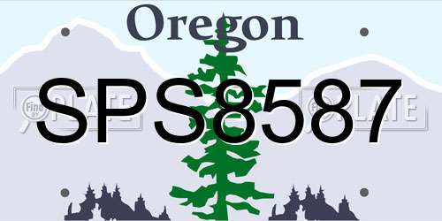 SPS8587 Oregon License Plate