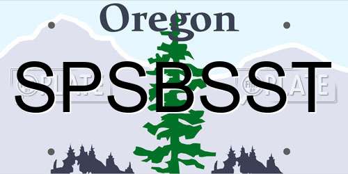 SPSBSST Oregon License Plate