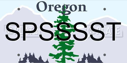 SPSSSST Oregon License Plate