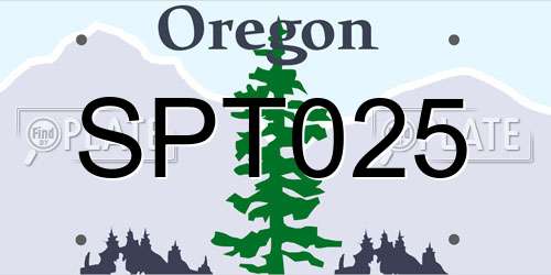 SPT025 Oregon License Plate