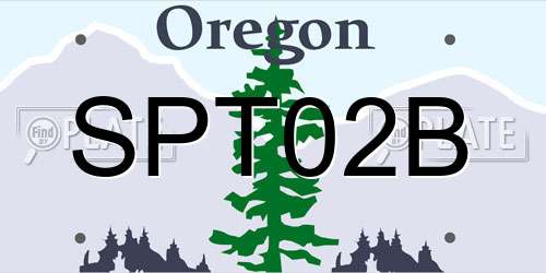 SPT02B Oregon License Plate