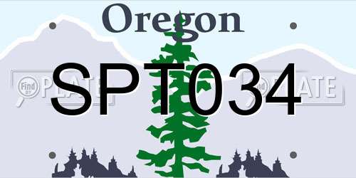 SPT034 Oregon License Plate