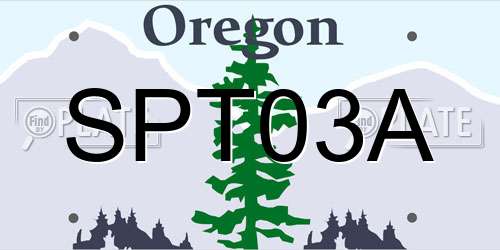 SPT03A Oregon License Plate