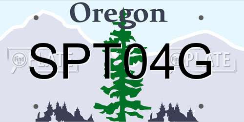 SPT04G Oregon License Plate