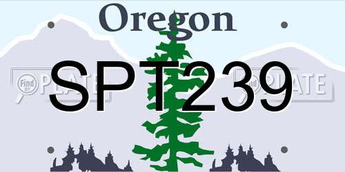 SPT239 Oregon License Plate