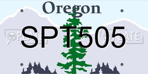 SPT505 Oregon License Plate