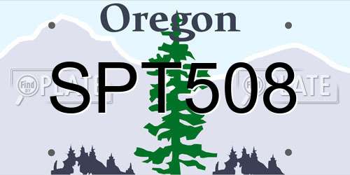 SPT508 Oregon License Plate