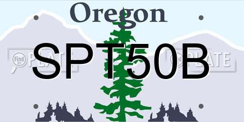 SPT50B Oregon License Plate