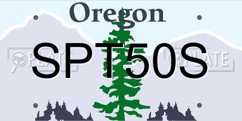 SPT50S Oregon License Plate