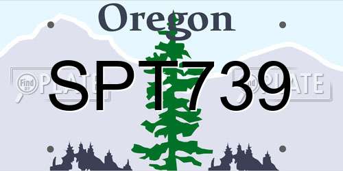 SPT739 Oregon License Plate