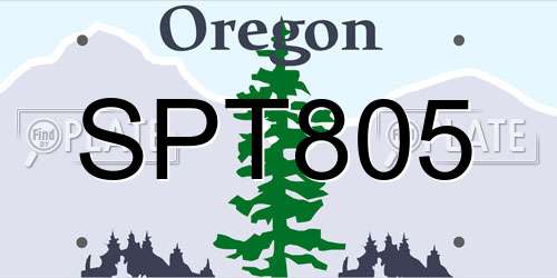 SPT805 Oregon License Plate
