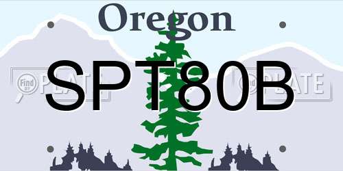 SPT80B Oregon License Plate