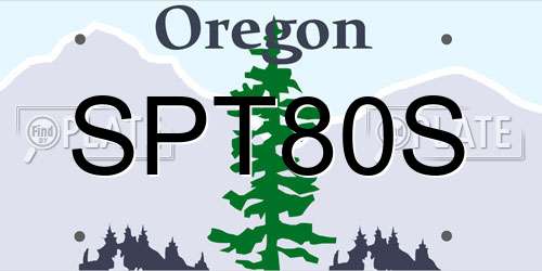 SPT80S Oregon License Plate