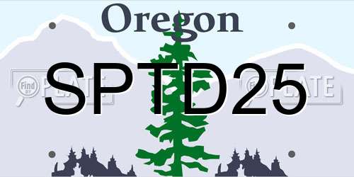SPTD25 Oregon License Plate