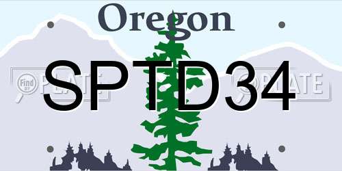 SPTD34 Oregon License Plate