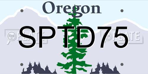 SPTD75 Oregon License Plate
