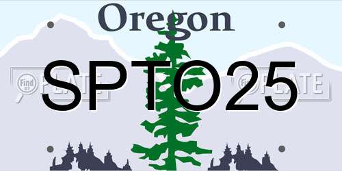 SPTO25 Oregon License Plate