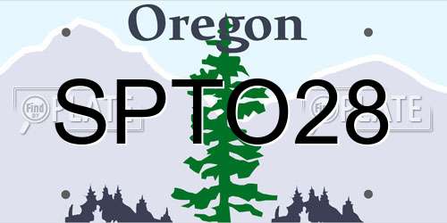 SPTO28 Oregon License Plate