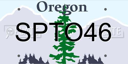 SPTO46 Oregon License Plate
