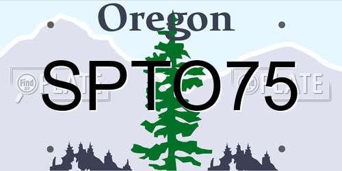 SPTO75 Oregon License Plate