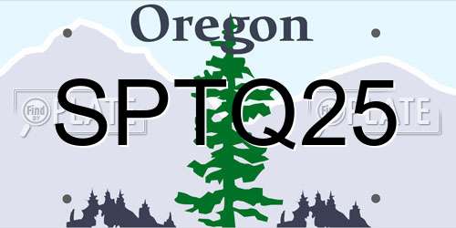 SPTQ25 Oregon License Plate