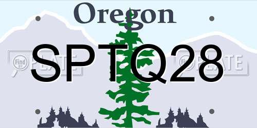 SPTQ28 Oregon License Plate