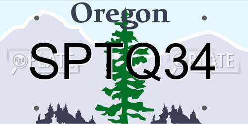 SPTQ34 Oregon License Plate