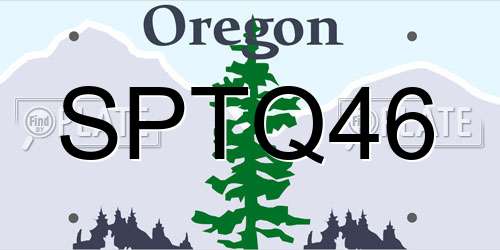 SPTQ46 Oregon License Plate