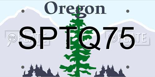 SPTQ75 Oregon License Plate