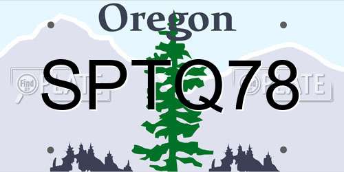 SPTQ78 Oregon License Plate