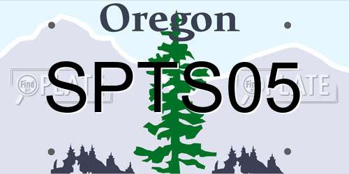 SPTS05 Oregon License Plate