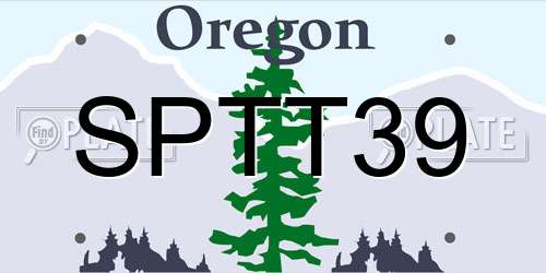 SPTT39 Oregon License Plate