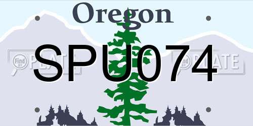 SPU074 Oregon License Plate