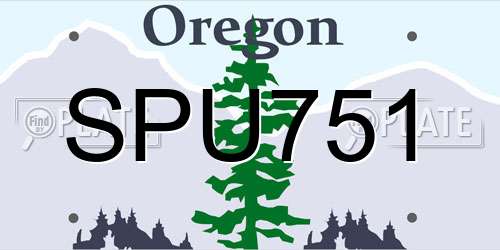 SPU751 Oregon License Plate