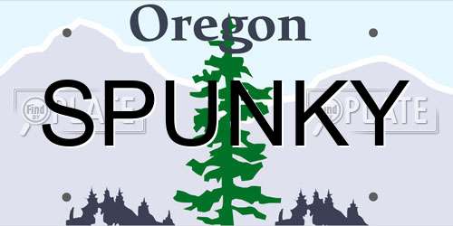 SPUNKY Oregon License Plate