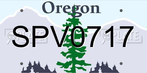 SPV0717 Oregon License Plate