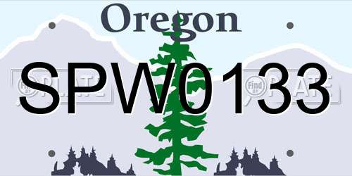 SPW0133 Oregon License Plate