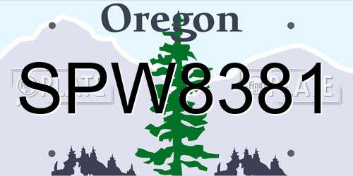 SPW8381 Oregon License Plate