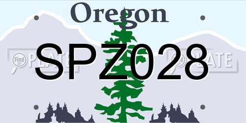 SPZ028 Oregon License Plate