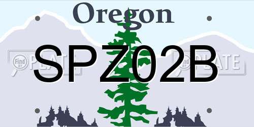 SPZ02B Oregon License Plate