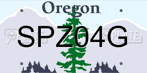 SPZ04G Oregon License Plate