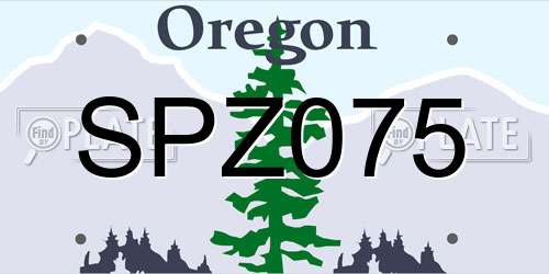 SPZ075 Oregon License Plate