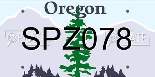 SPZ078 Oregon License Plate