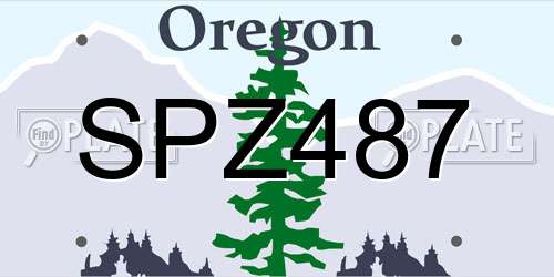 SPZ487 Oregon License Plate