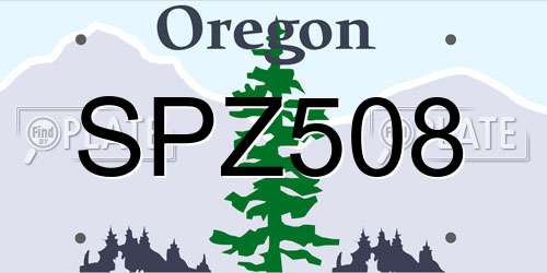 SPZ508 Oregon License Plate